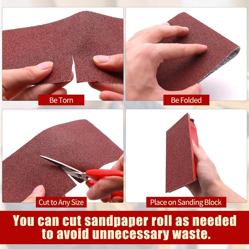 SIJDIEE 60 Grit Sandpaper Roll, 4 Inch x 32.8 Foot (10 metres x 100 mm) Cut-to-Length Aluminum Oxide Emery Cloth Sand Paper Roll, Wet Dry Sandpaper for Drum Sanders, Metal Wood Furniture Polishing Car Sanding - Image 5